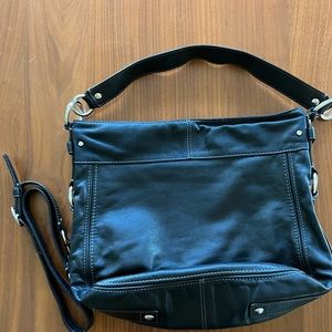 Coach leather all black slouch purse